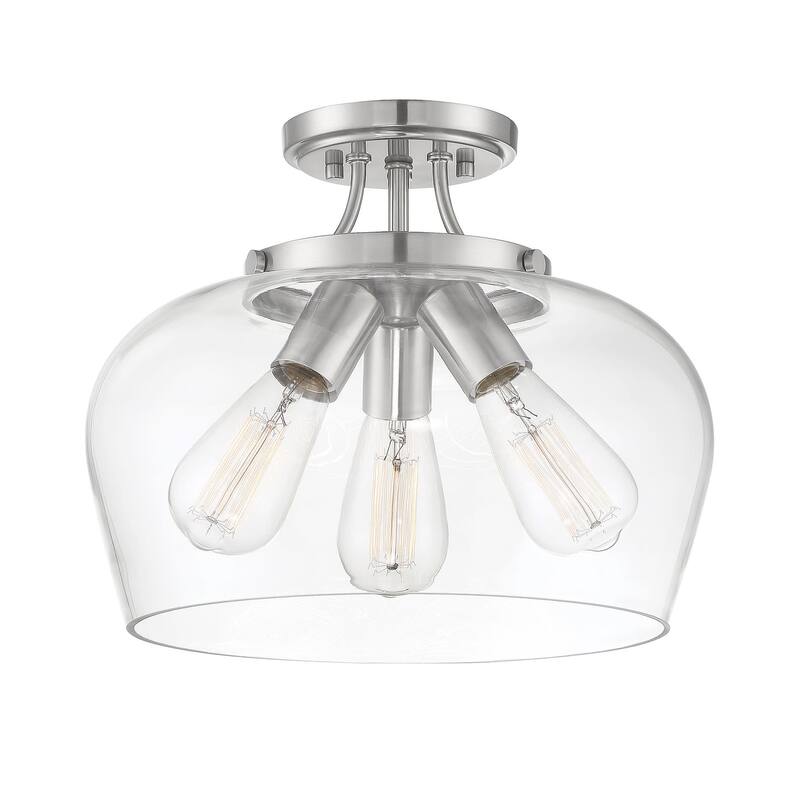 Savoy House Octave 3 Light 13" Wide Semi-Flush Ceiling Fixture - Satin Nickel
