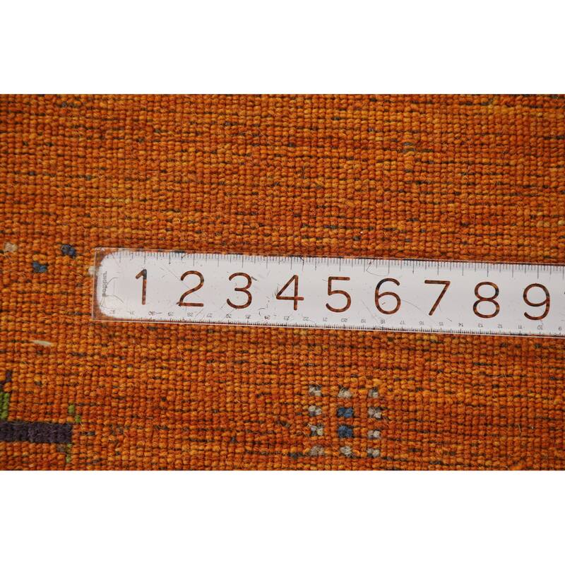 Hand Knotted Oriental 100% Wool Carpet Tribal Tribal Oranges & Rust Gabbeh Area Rug - 7' 7'' X 5' 0''