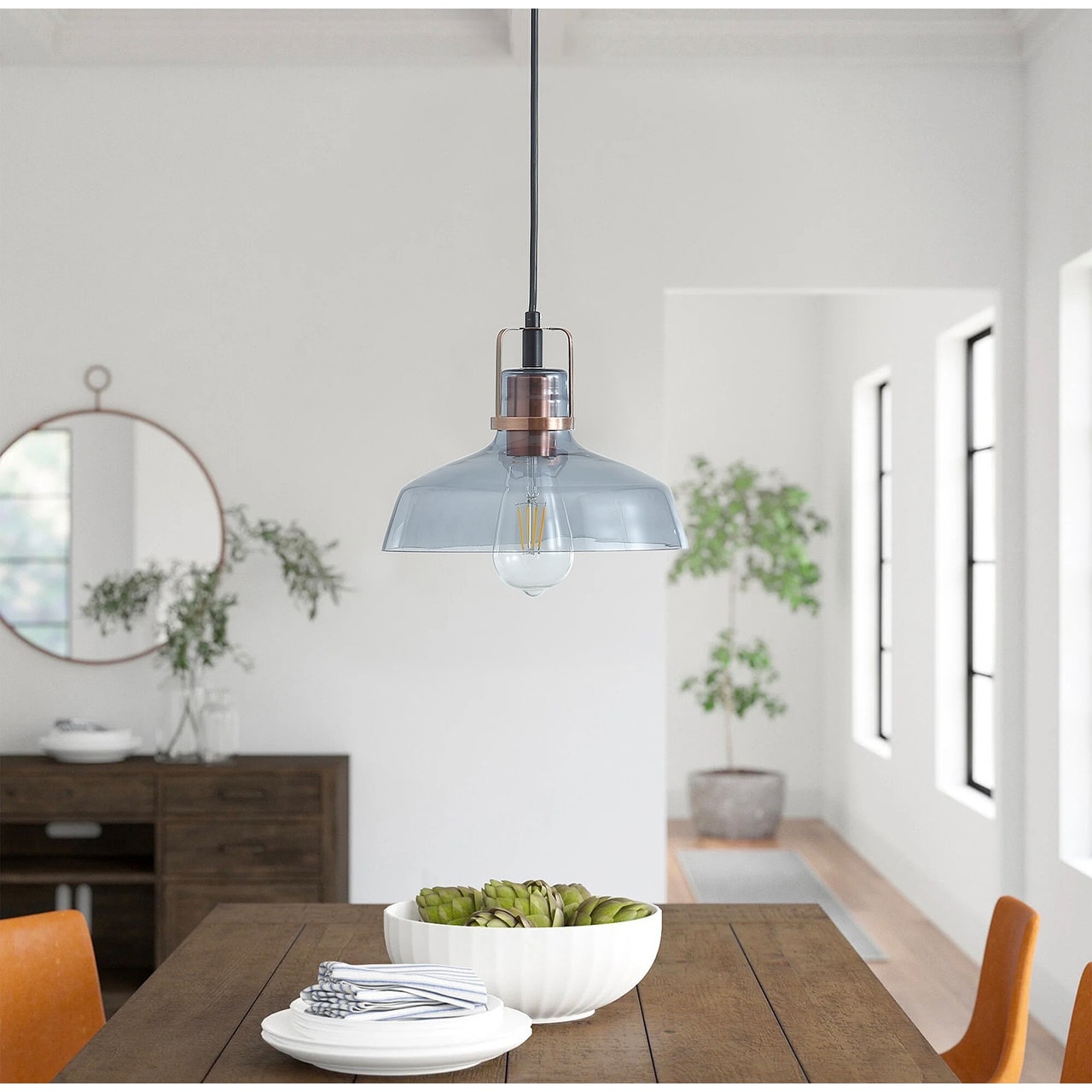 Grey light pendant fitting top