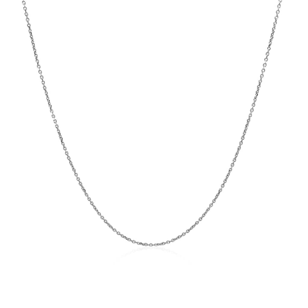 MayaMila 14k White Gold Cable Link Chain 0.5mm