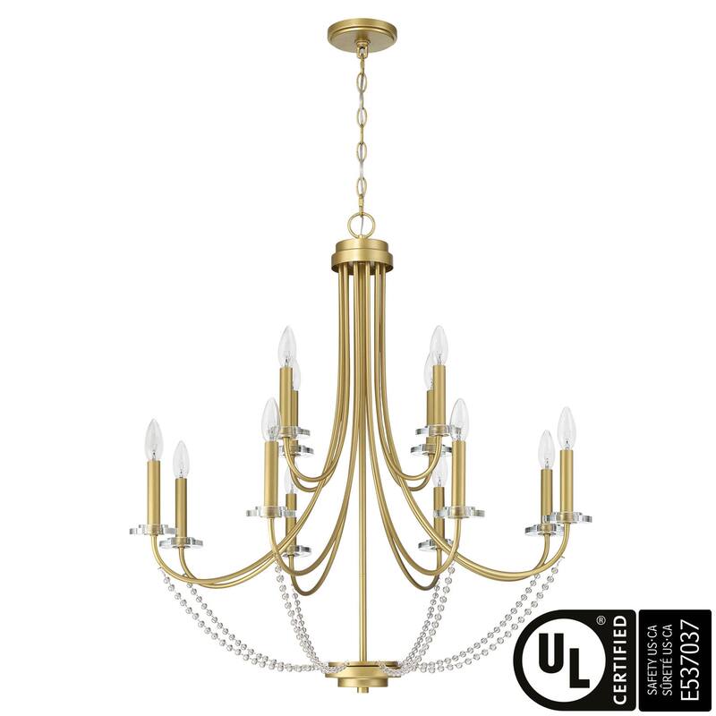 Acroma 12 Lights Dimmable Modern Gold Chandelier - N/A