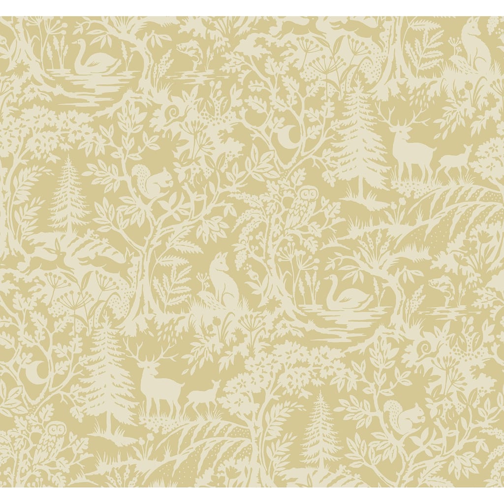 Chesapeake Alrick Mustard Forest Venture Wallpaper