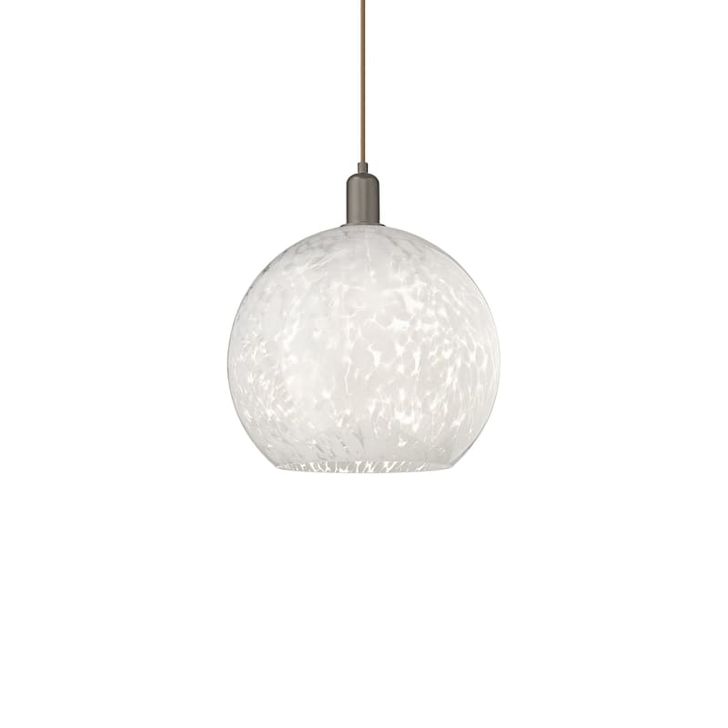 Innovations Lighting 716-1P-18-14 White Mouchette Pendant White - Oil Rubbed Bronze / White Mouchette