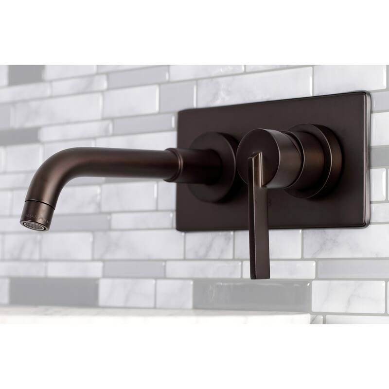 Continental Single-Handle 2-Hole Wall Mount Bathroom Faucet - Oil Rubbed Bronze