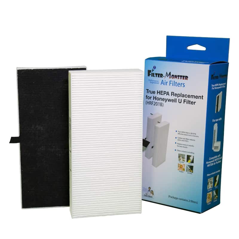 True HEPA Replacement Compatible with Honeywell U Filter, 2 Pack - White