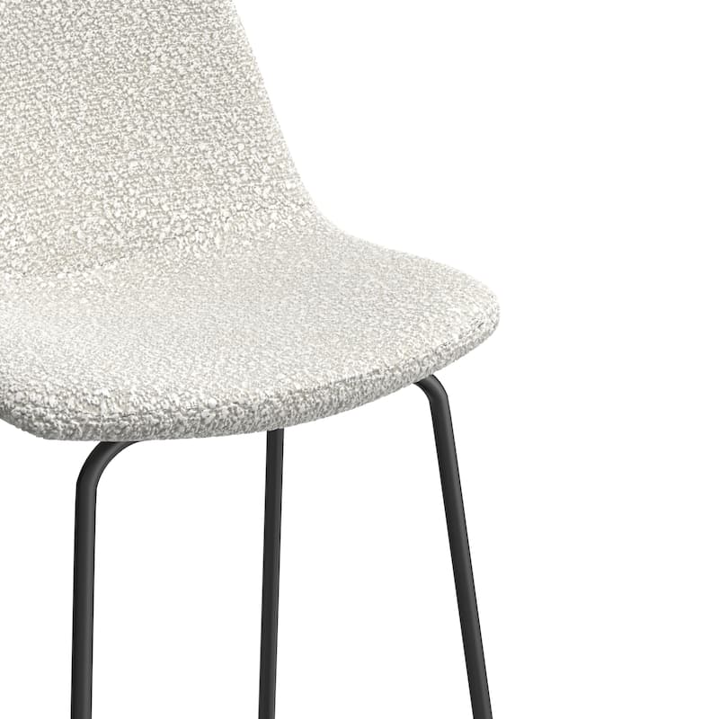 Maxine Boucle Bar Height Stools Black Legs (Set of 2)