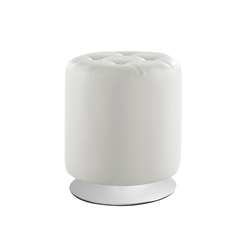 Chelle Faux Leather Swivel Ottoman