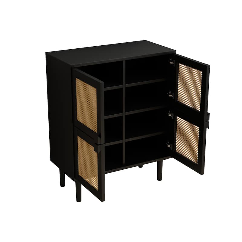 Rattan Mesh Storage Cabinet - N/A