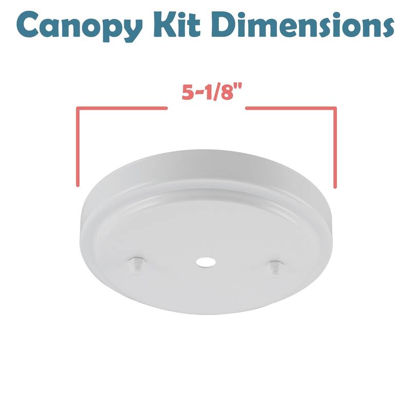 Aspen Creative Transitional Chandelier&Light Fixture Canopy Kit w/Univ. Crossbar,Matte White,5-1/8"Diameter,7/16"Center Hole