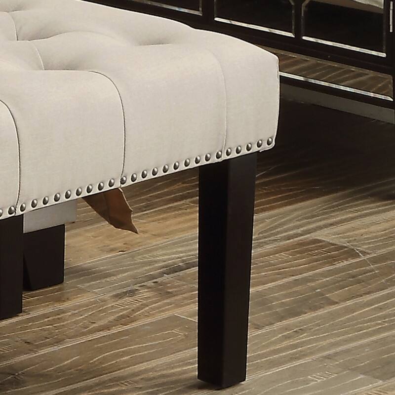 Moser Bay Almaraz 56 or 35 Inch Linen Upholstered Hand-tufted Transitional Bench