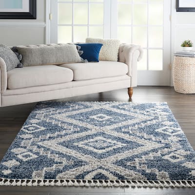 Nourison Scandinavian Shag Contemporary Tribal Area Rug
