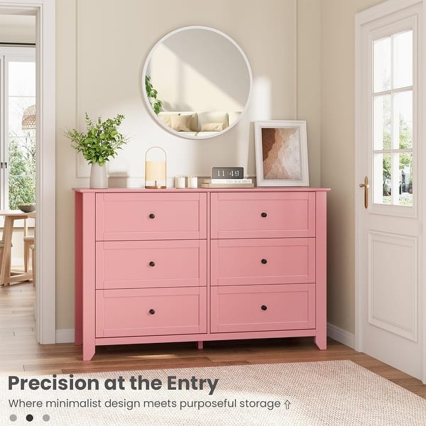 pink modern dresser Heynemo 30" Large Dresser with 3 Drawers, Pink Modern Wood Nightstand for Bedroom, Living Room, Entryway or Office
