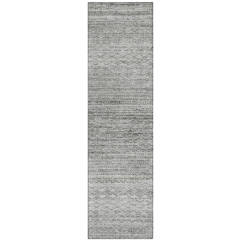 Machine Washable Indoor/Outdoor Modern Trellis Chantille Rug