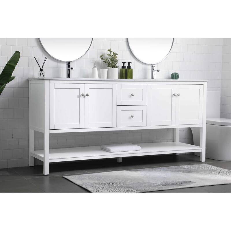 Elegant Lighting VF22272D Heath 72" Free Standing Double Basin Vanity