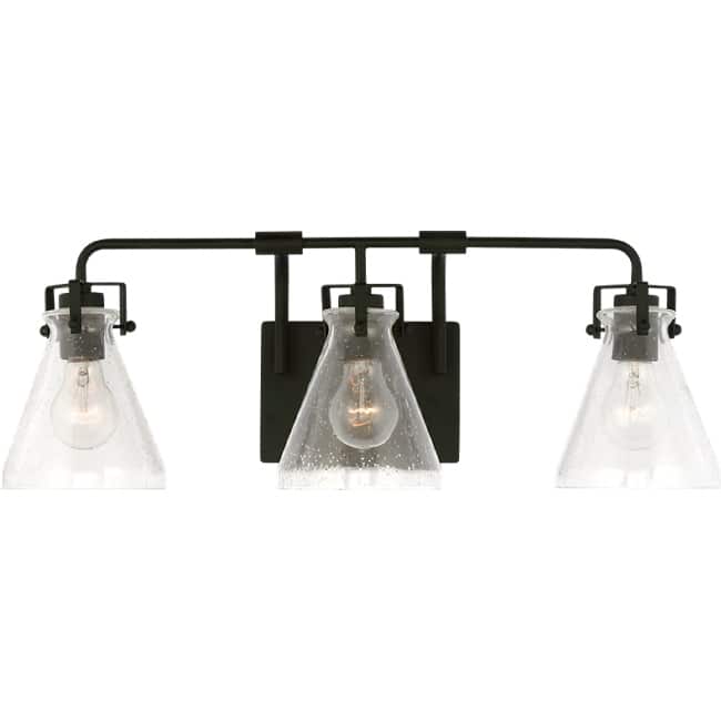 Jaden modern industrial 3-light indoor dimmable bath vanity wall sconce - Midnight Black