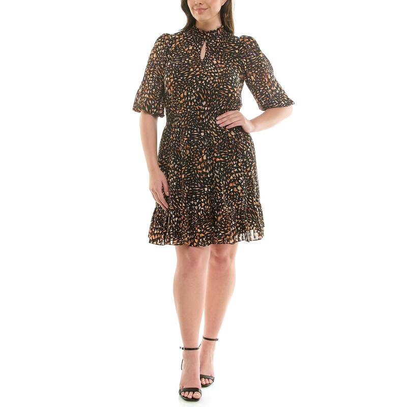 Nanette Lepore Ruffle Neck A-Line Dress
