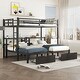 preview thumbnail 2 of 10, Black Full XL over Twin Size Metal Triple Bunk Bed with Drawers