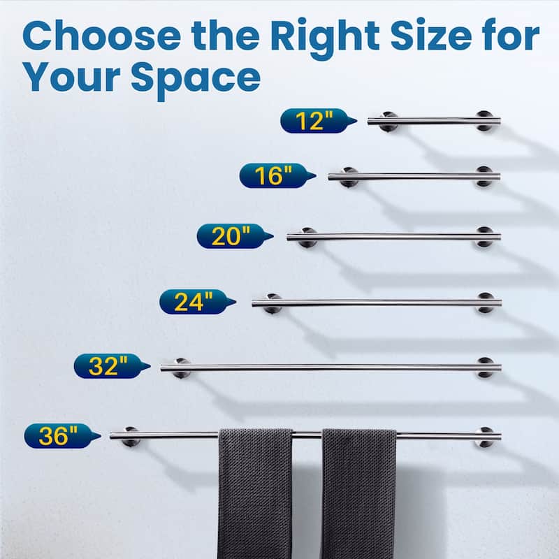 WOWOW Mutiple Length Wall Mounted Stainless Steel Towel Bar