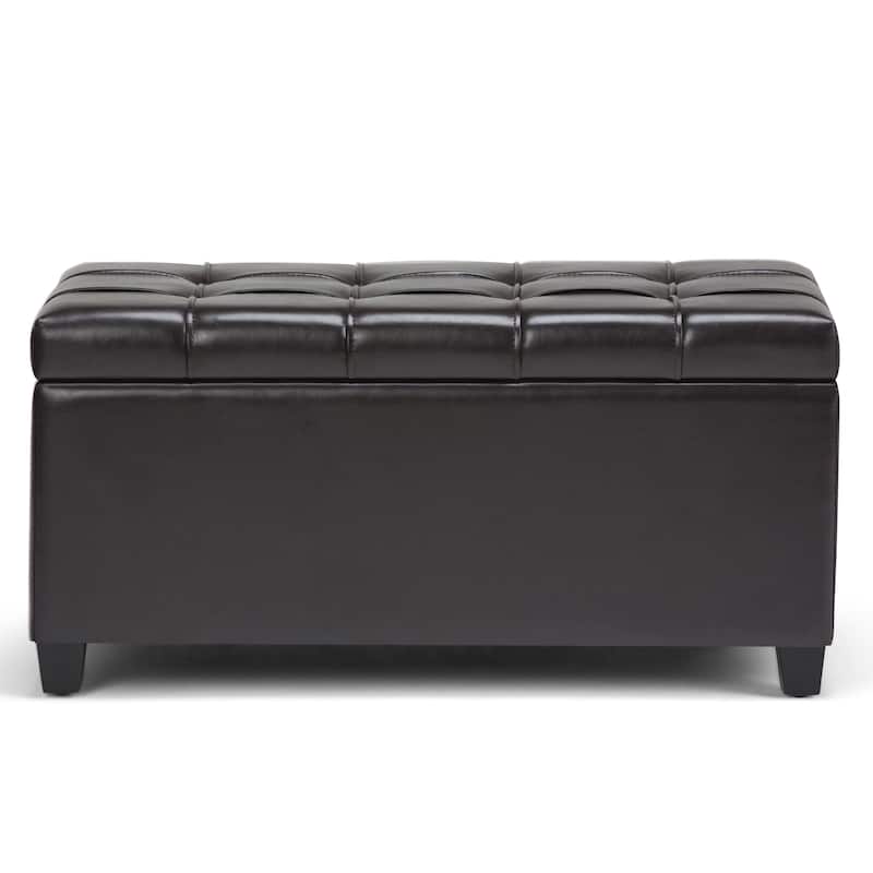 WYNDENHALL Marlowe 34 inch Wide Transitional Rectangle Storage Ottoman