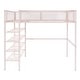 preview thumbnail 5 of 7, Full Size Loft Bed with 4-Tier Storage Shelves, Metal Bed with Full Length Guardrail, Kid's Bed for Bedroom, Pink