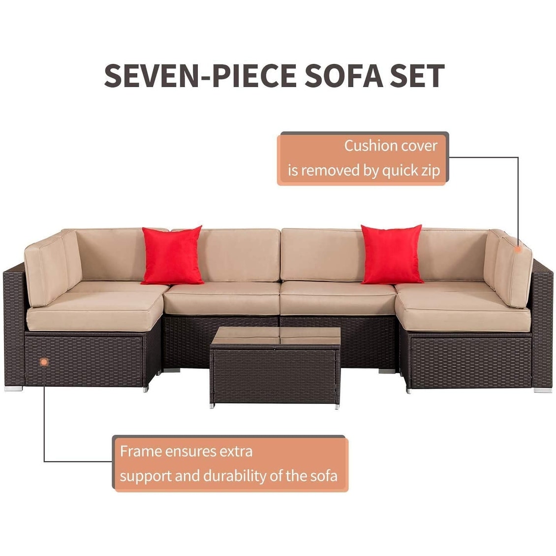 Shop Outdoor Furniture 7 Piece Wicker Sofa Set By Havenside Home