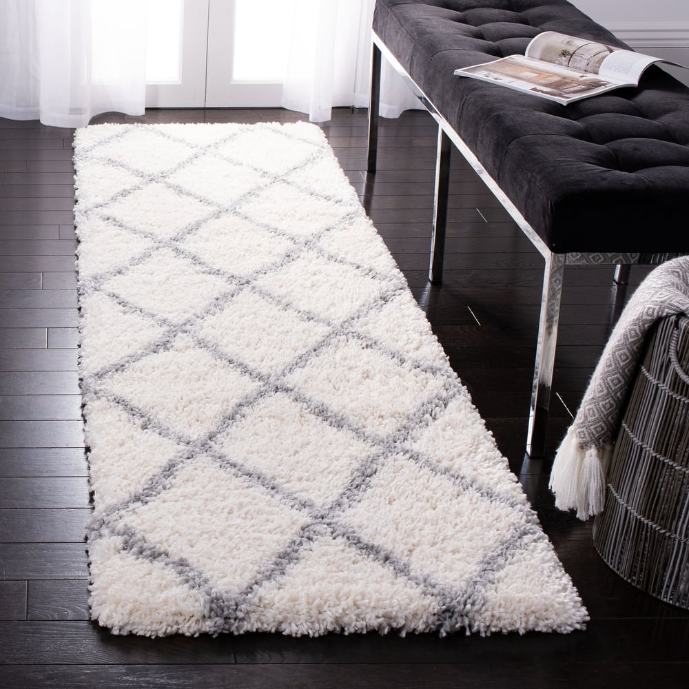 SAFAVIEH Fontana Shag Gurli Trellis 2-inch Thick Rug