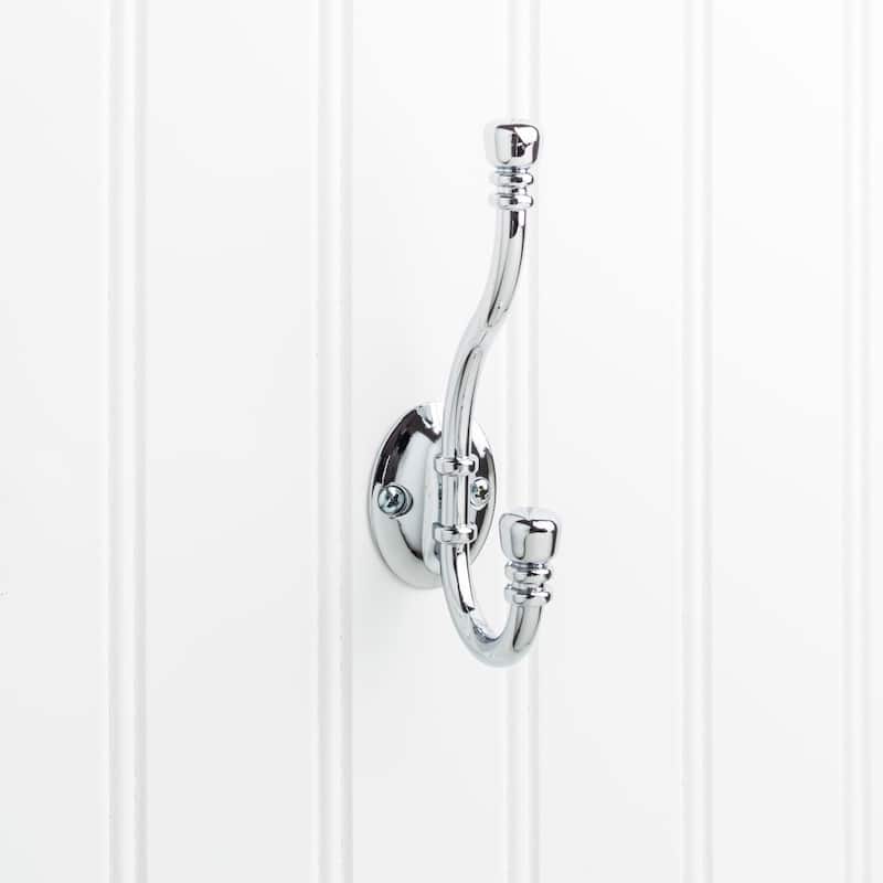 Elements Hooks Double Robe Hook - Polished Chrome
