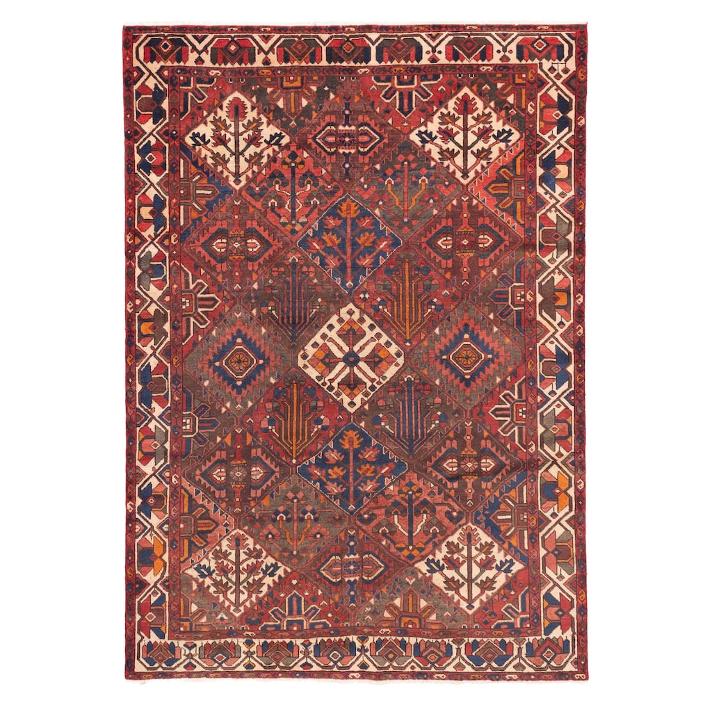 ECARPETGALLERY Hand-knotted Kayseri Vintage Dark Red Wool Rug - 7'0 x 9'11