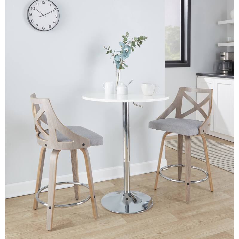 The Gray Barn Charlotte 26" Fixed-Height Counter Stool with Bent Wood Legs (Set of 2)