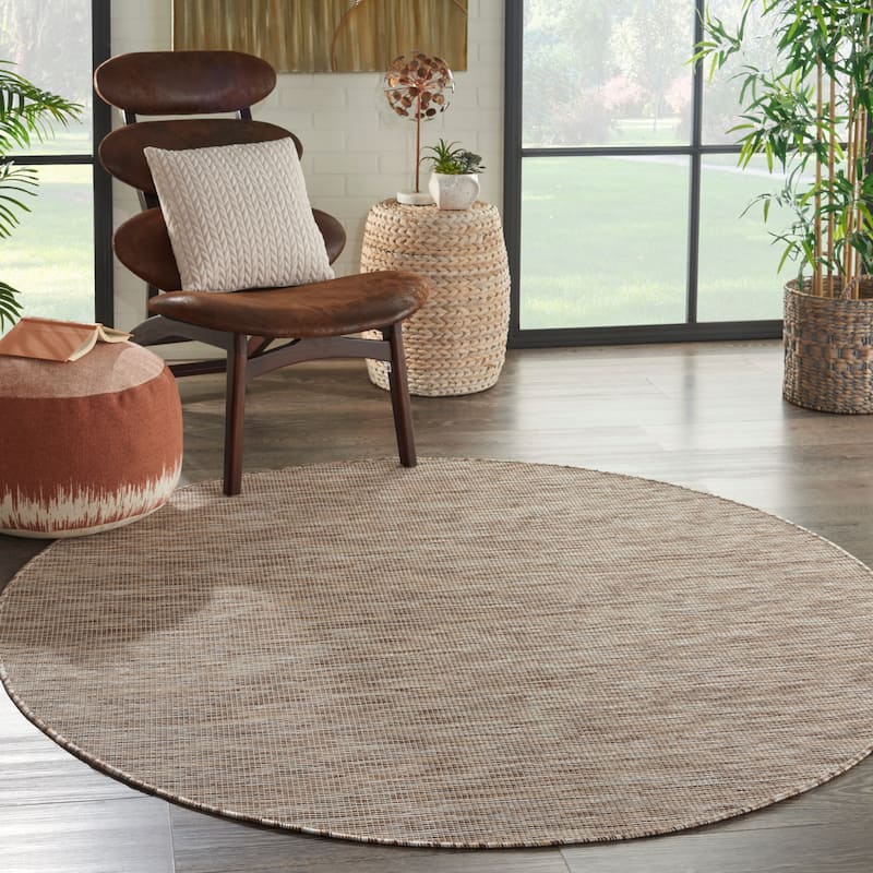 Nourison Positano Casual Modern Indoor/Outdoor Rug - 8' x Round - Beige
