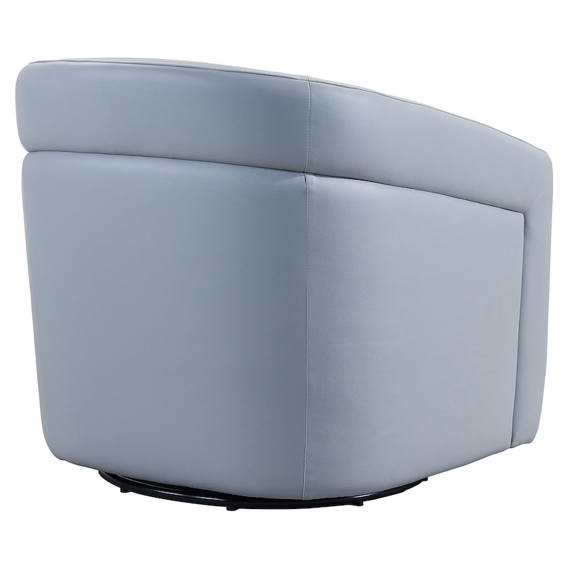 Desi Leather Swivel Barrel Arm Chair for Living Room