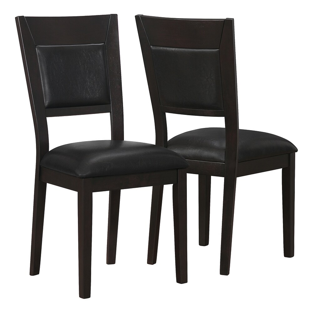 Overstock Set of 2 Coffee Brown Traditional Upholstered Dining Chairs 39 inch (Brown)