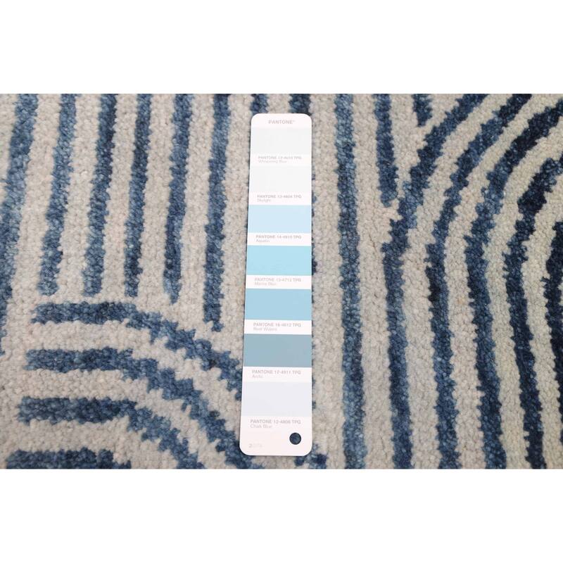 ECARPETGALLERY Hand-knotted Peshawar Ziegler Light Blue Wool Rug - 5'0 x 6'11