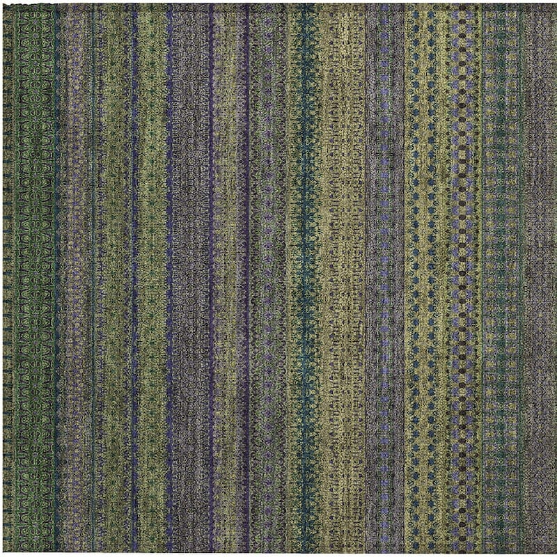 Jaso Stripe Weather Resistant Blended Style Outdoor Rug