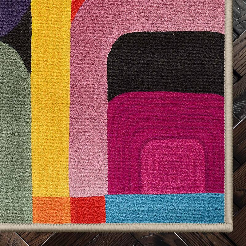 Well Woven Apollo Whispers Modern Abstract Multicolor Low Pile Rug