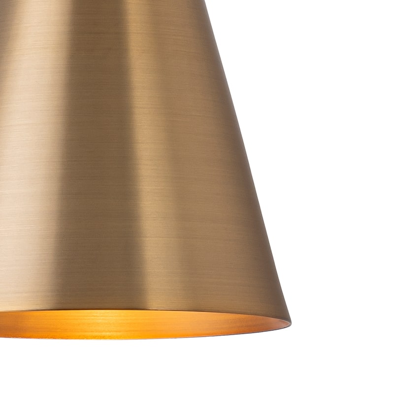 Industrial Bronze 1-Light Wall Sconce with Conical Metal Shade