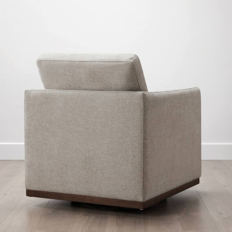 Spruce & Spring Modern Swivel Accent Chair with Wooden Base