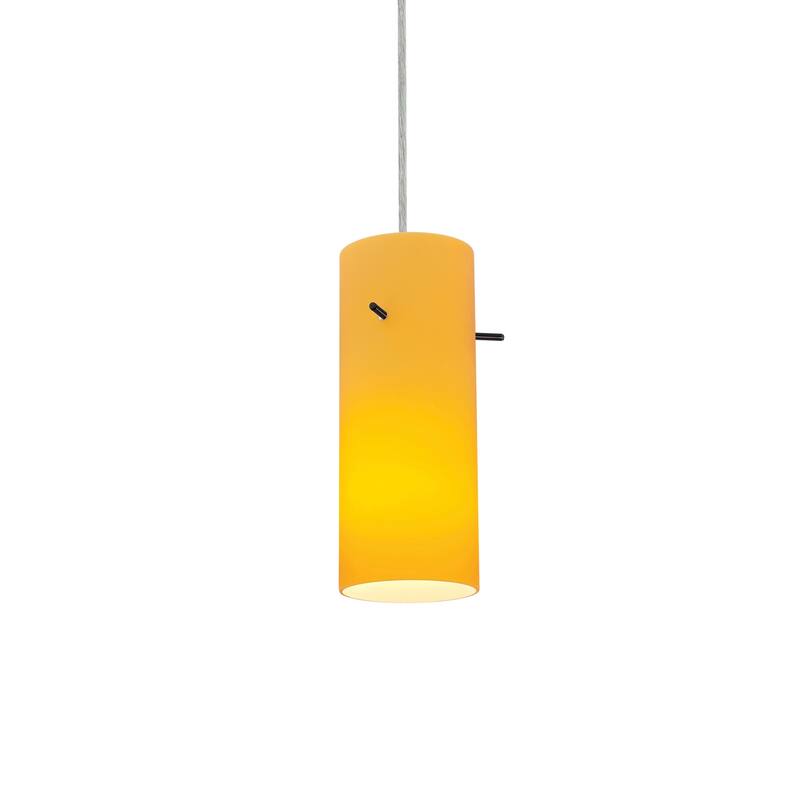 Access Lighting Sydney 1 Light Mini Pendant - Brushed Steel / Amber