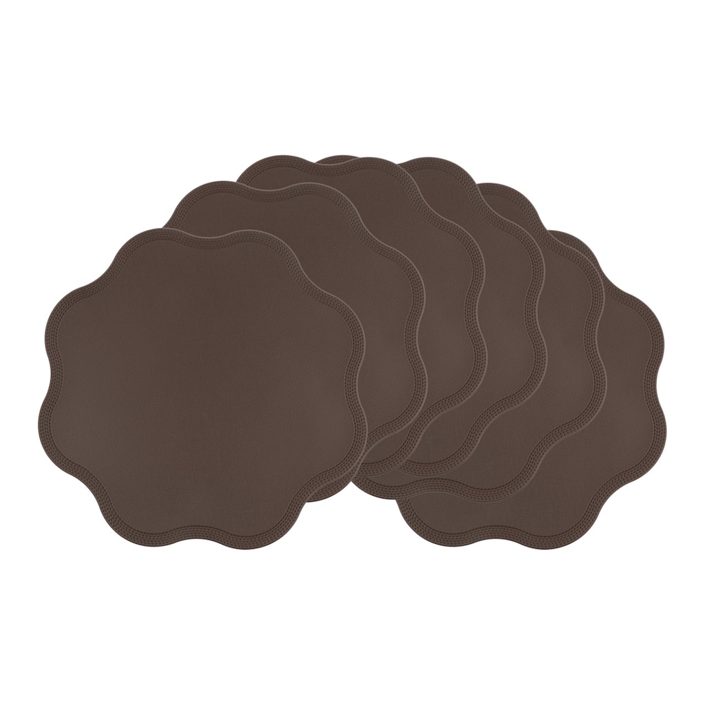 Placemat Set of 6 Faux Leather Placemats for Kitchen Dining Table Decor, Table Placemats Wipeable Table Mat - 15*15in