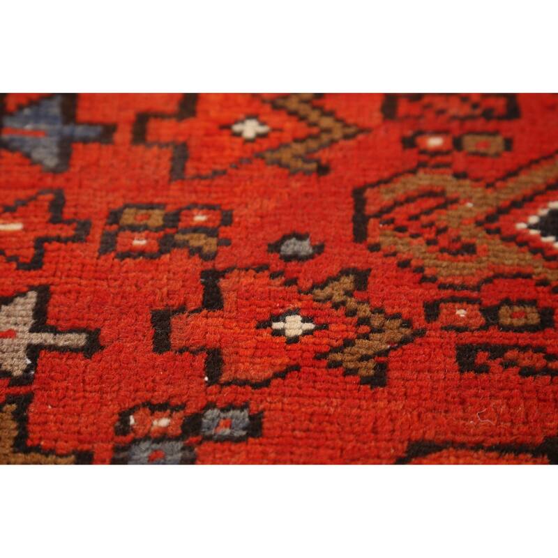 Hand Knotted Oriental 100% Wool Carpet Traditional Medallion Oranges & Rust Heriz Area Rug - 12' 10'' X 9' 2''