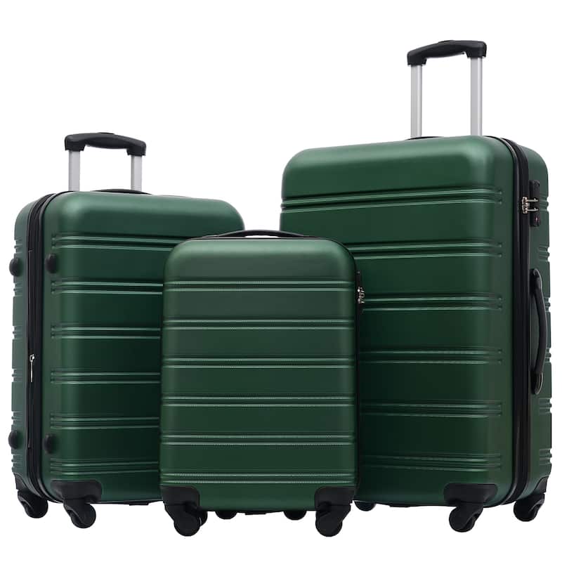 3 Piece Luggage Set Hardside Expandable Spinner Suitcase with TSA Lock Aluminum Handle 20" 24" 28"