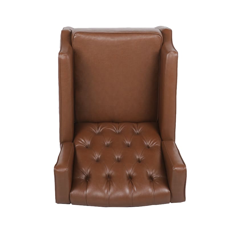 Carey Faux Leather Tufted Wingback Rocking Chair by Christopher Knight Home
