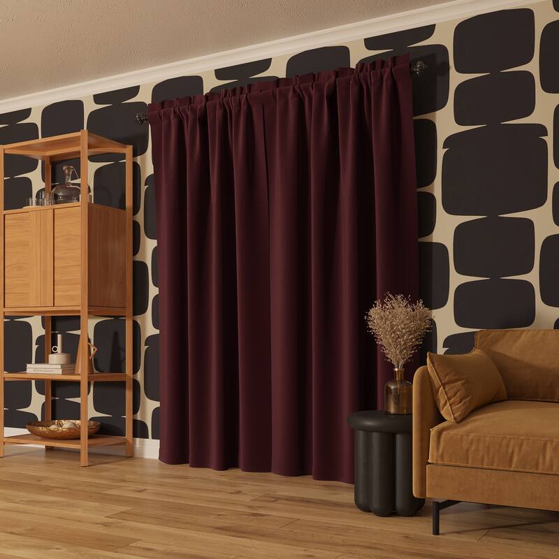 Sun Zero Oslo Home Theater 100% Blackout Rod Pocket Curtain Panel, Single Panel