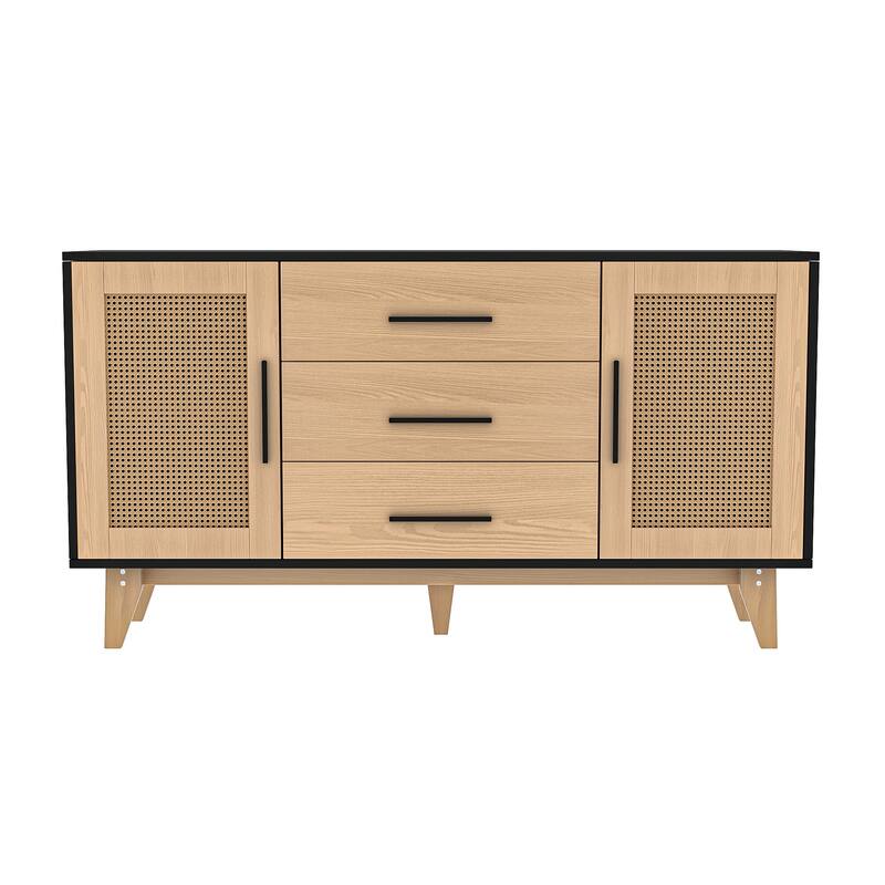 59 inch rattan storage cabinet