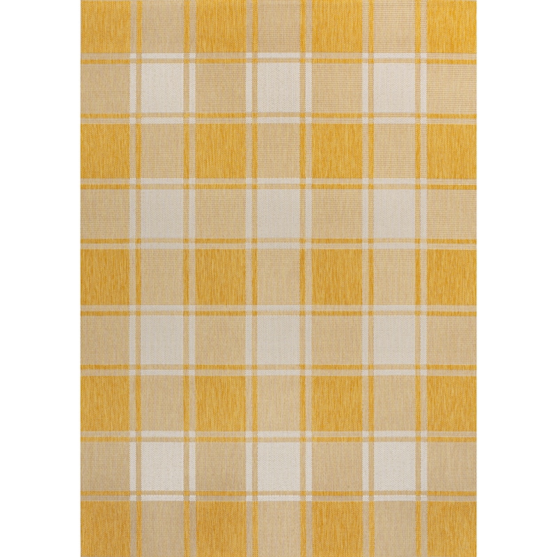 JONATHAN Y Lior Traditional Farmhouse Bold Gingham Indoor/Outdoor Area Rug - 8 X 10 - Yellow/Cream