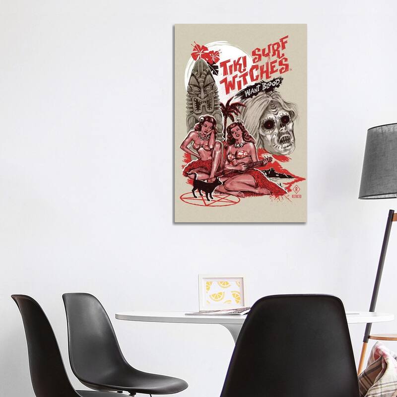 iCanvas "Tiki Surf Witches Want Blood" by Steven Rhodes Canvas Print - 40x26x1.5