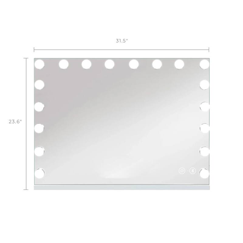 Large Hollywood Mirror with Bluetooth Speaker & Touch Screen