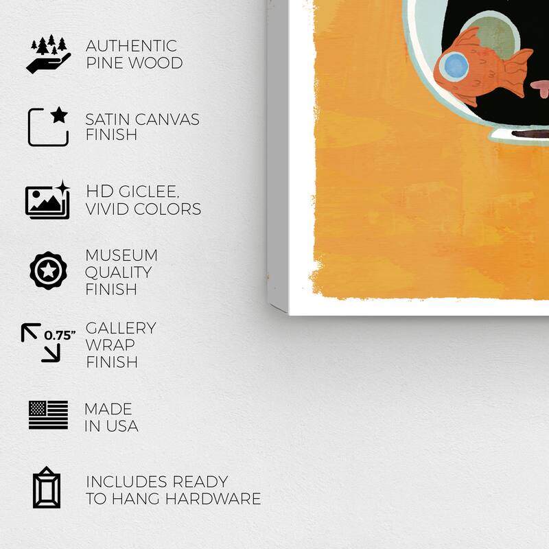 Wynwood Studio Prints Typography and Quotes Ces't La Vie Cat Yellow and Dark Yellow Modern & Contemporary Wall Art Canvas Print