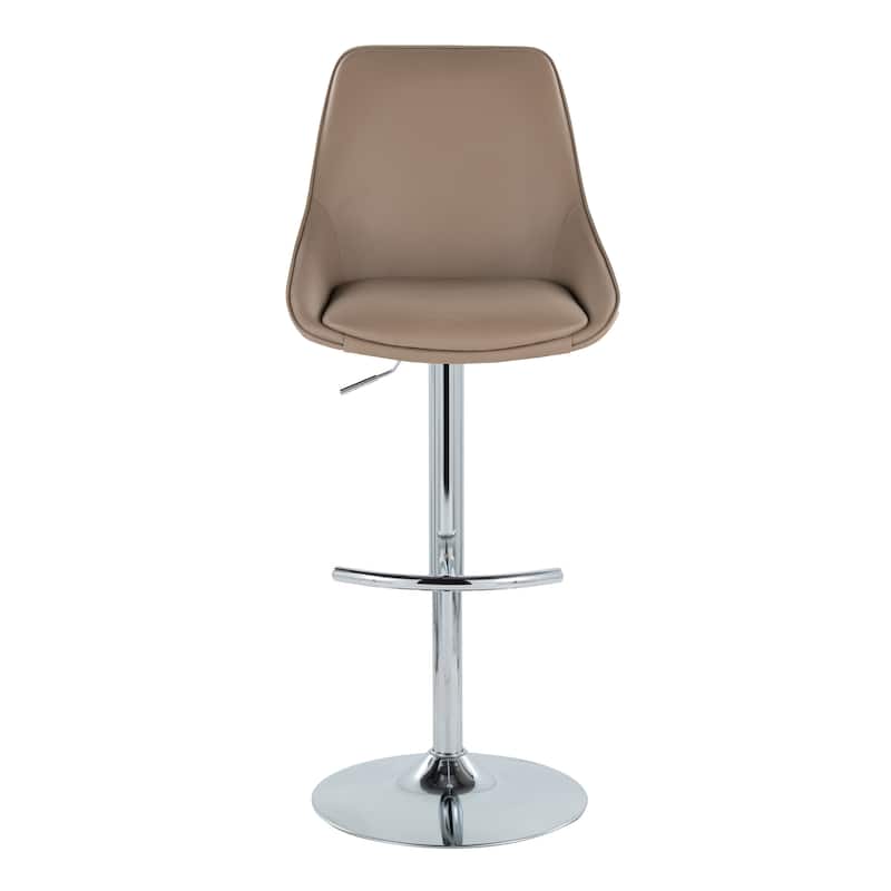 Silver Orchid Alba Adjustable Bar Stool with Rounded T Footrest (Set of 2)