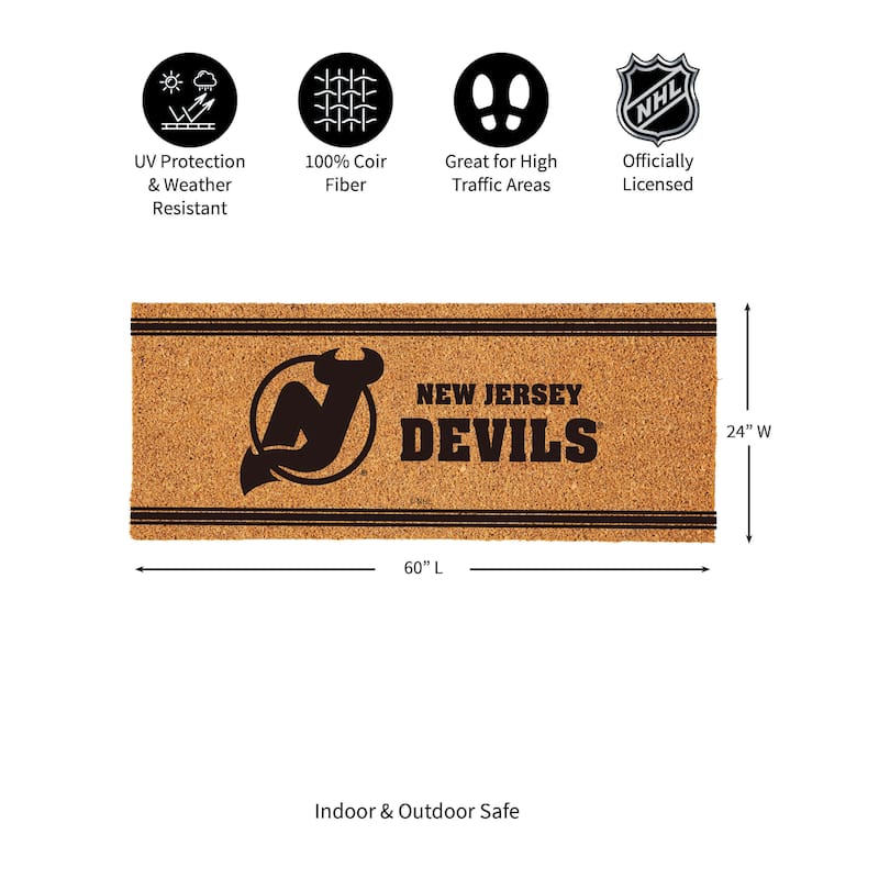 New Jersey Devils Monochrome Indoor/Outdoor Coir Door Mat